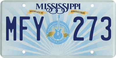 MS license plate MFY273