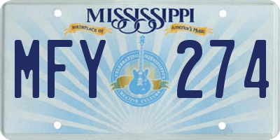 MS license plate MFY274