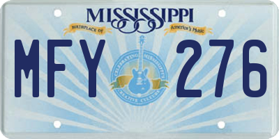 MS license plate MFY276
