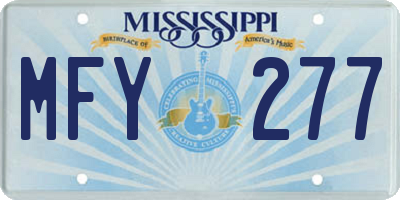 MS license plate MFY277