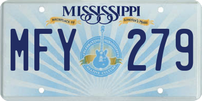 MS license plate MFY279