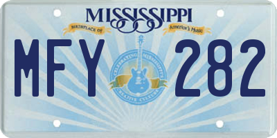 MS license plate MFY282
