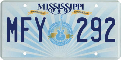 MS license plate MFY292