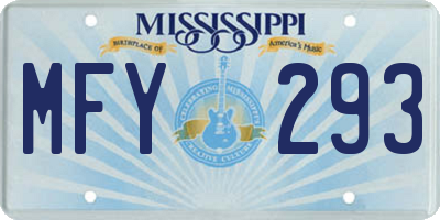 MS license plate MFY293