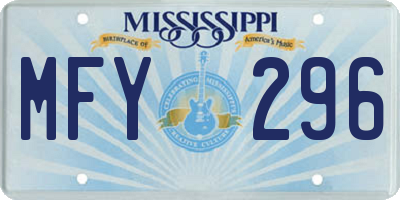 MS license plate MFY296