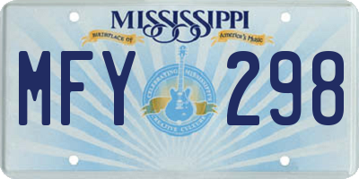 MS license plate MFY298