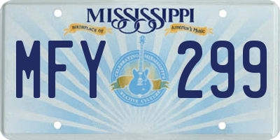 MS license plate MFY299