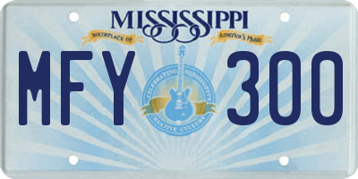 MS license plate MFY300