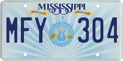 MS license plate MFY304