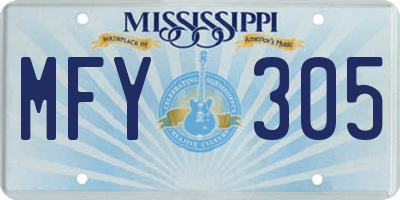 MS license plate MFY305
