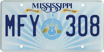 MS license plate MFY308