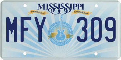 MS license plate MFY309