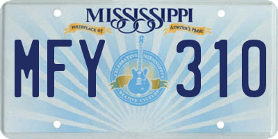 MS license plate MFY310