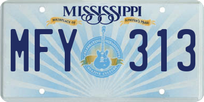 MS license plate MFY313