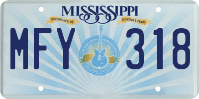 MS license plate MFY318