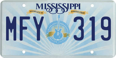 MS license plate MFY319