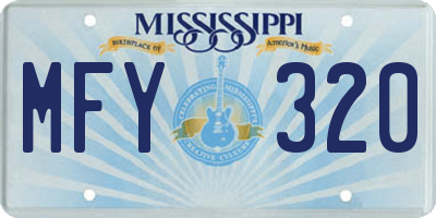 MS license plate MFY320
