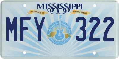 MS license plate MFY322