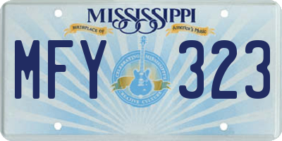 MS license plate MFY323