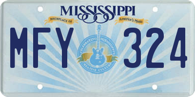 MS license plate MFY324
