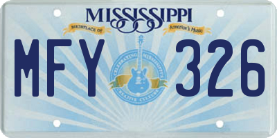 MS license plate MFY326