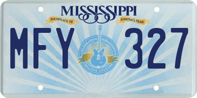 MS license plate MFY327