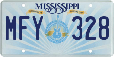 MS license plate MFY328