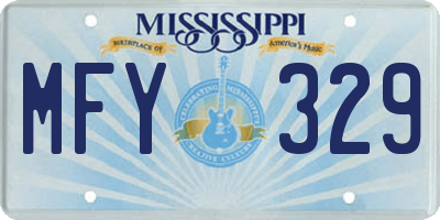 MS license plate MFY329