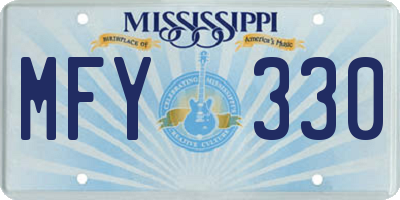 MS license plate MFY330