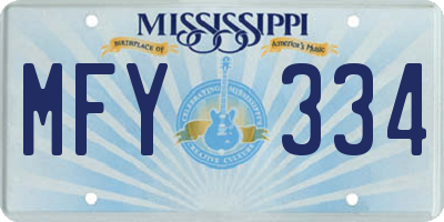 MS license plate MFY334