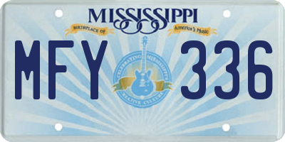 MS license plate MFY336