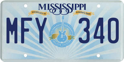 MS license plate MFY340