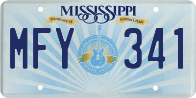 MS license plate MFY341