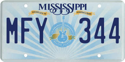 MS license plate MFY344
