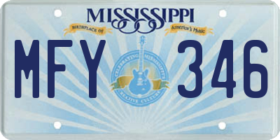 MS license plate MFY346