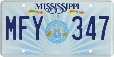 MS license plate MFY347