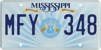 MS license plate MFY348