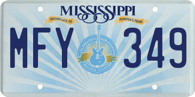 MS license plate MFY349