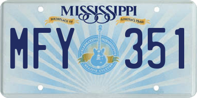 MS license plate MFY351
