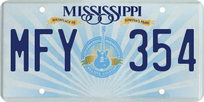 MS license plate MFY354