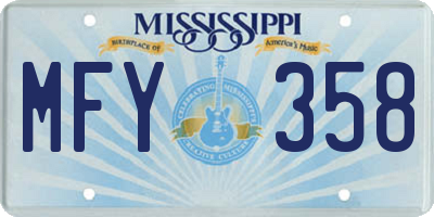 MS license plate MFY358