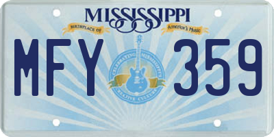 MS license plate MFY359