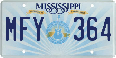 MS license plate MFY364
