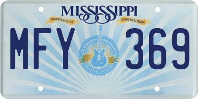 MS license plate MFY369