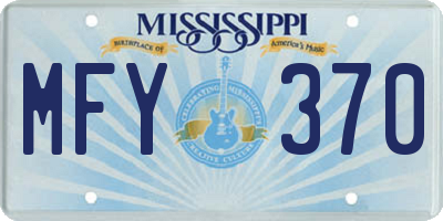 MS license plate MFY370