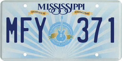 MS license plate MFY371