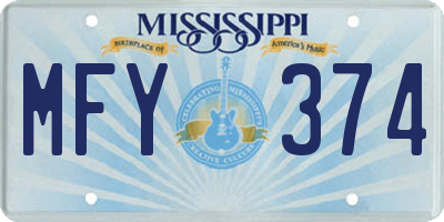 MS license plate MFY374
