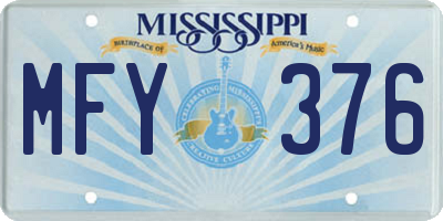 MS license plate MFY376