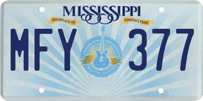 MS license plate MFY377