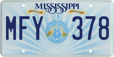MS license plate MFY378